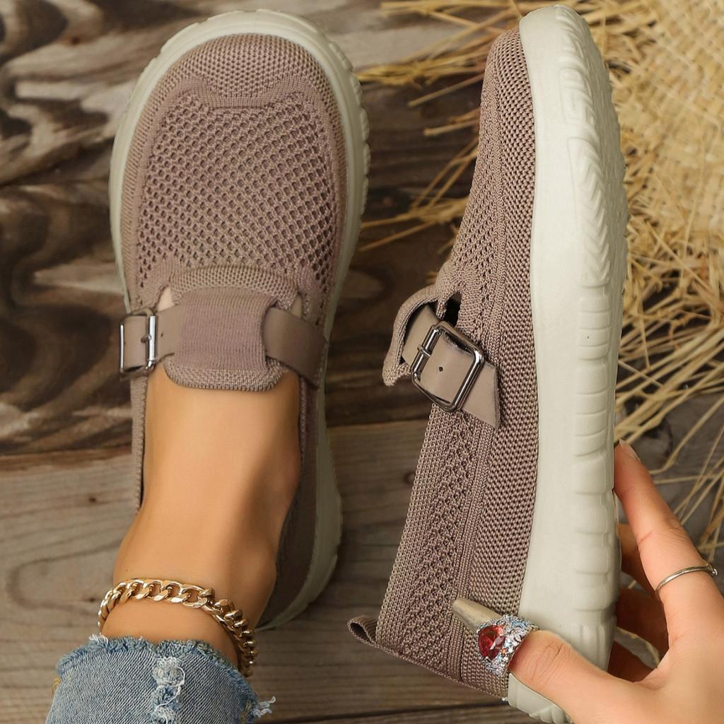 Fall Womens Canvas Casual Loafers With Rubber Sole And Low Heel For Daily Wear