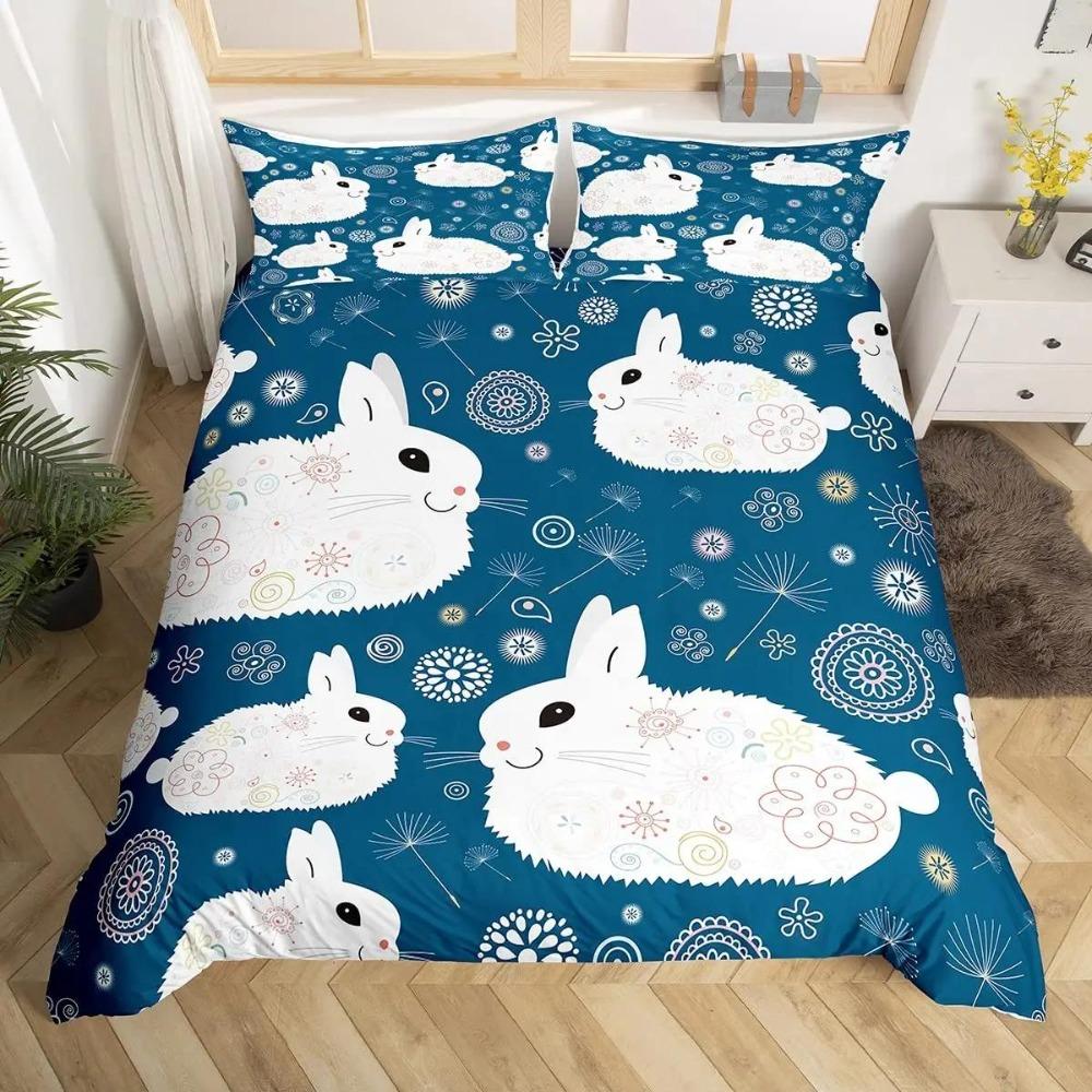 2/3Pcs Cartoon Animal Duvet Cover Bedding Set 3D Printed Quilt Cover for Bedroom King Queen Full Polyester Bedclothes Home Decor