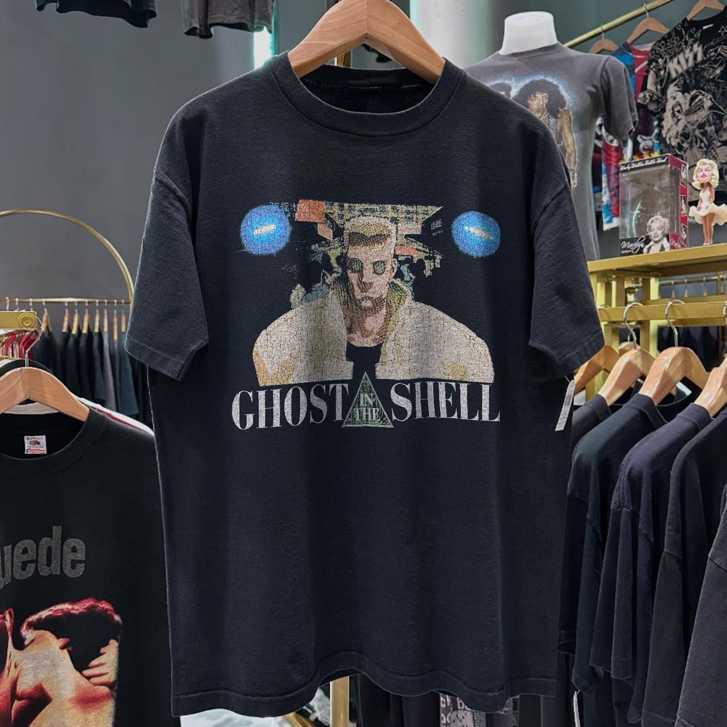 90s Batou Gits Section 9 Rare T-Shirt Black S 2XL