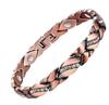 European and American Cross-Border Leaf Inlaid Diamond Magnetic Bracelet, Antique Red Copper, Brushed, Adjustable.