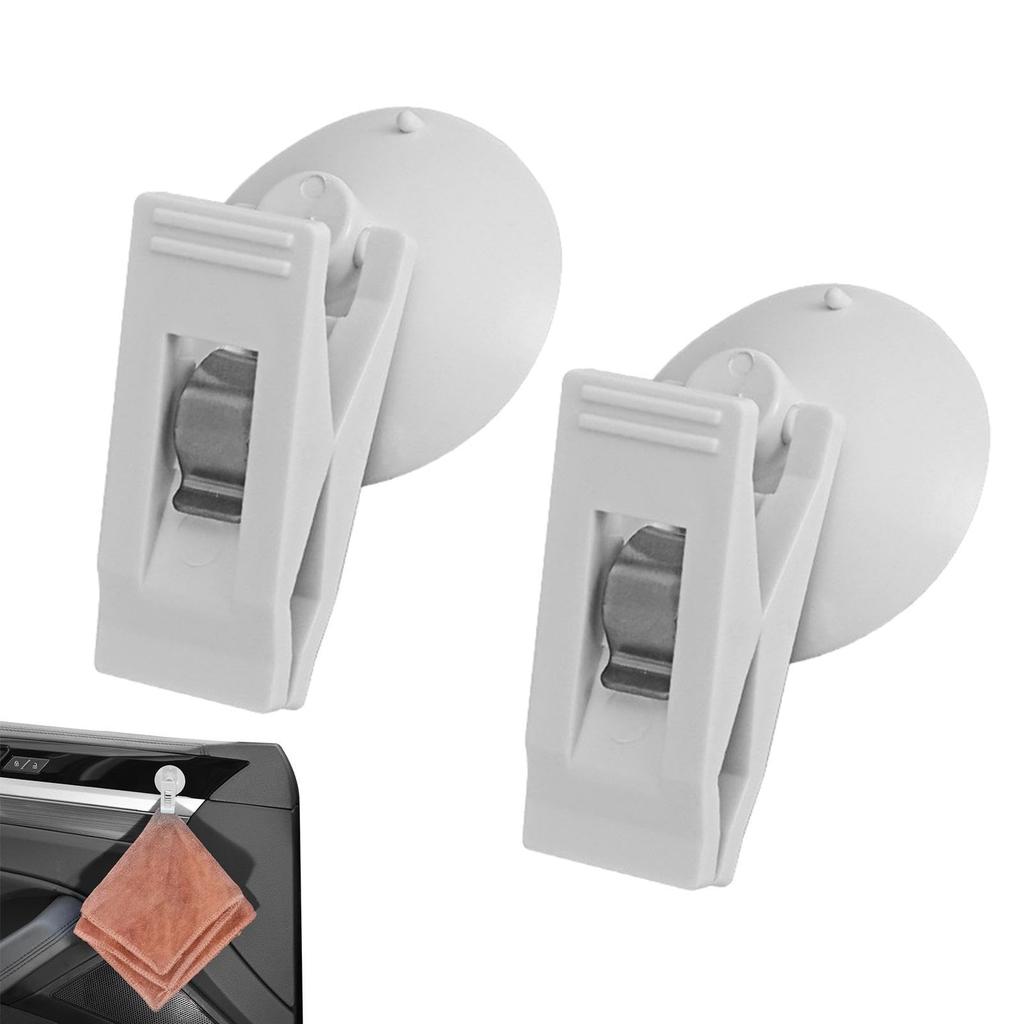Car Permit Holder Clip - 2 Suction Cup Clips, Windshield Parking Ticket Holder with