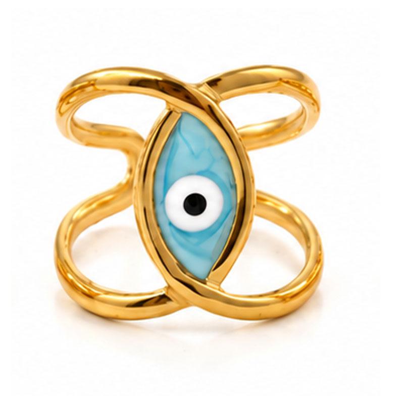 Adjustable Retro Hollow Demon Eye Titanium Ring