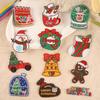 Etichetă de broderie originală, accesorii de îmbrăcăminte, autocolant de broderie, seria de Crăciun, etichetă de plasture de desene animate, etichetă de pânză, autocolant de pânză pentru om de zăpadă