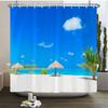 3d Beach Scenery Shower Curtains Sea Ocean Mediterranean Bathroom Curtain Waterproof Cloth Decoration 180*240cm Bath Curtain