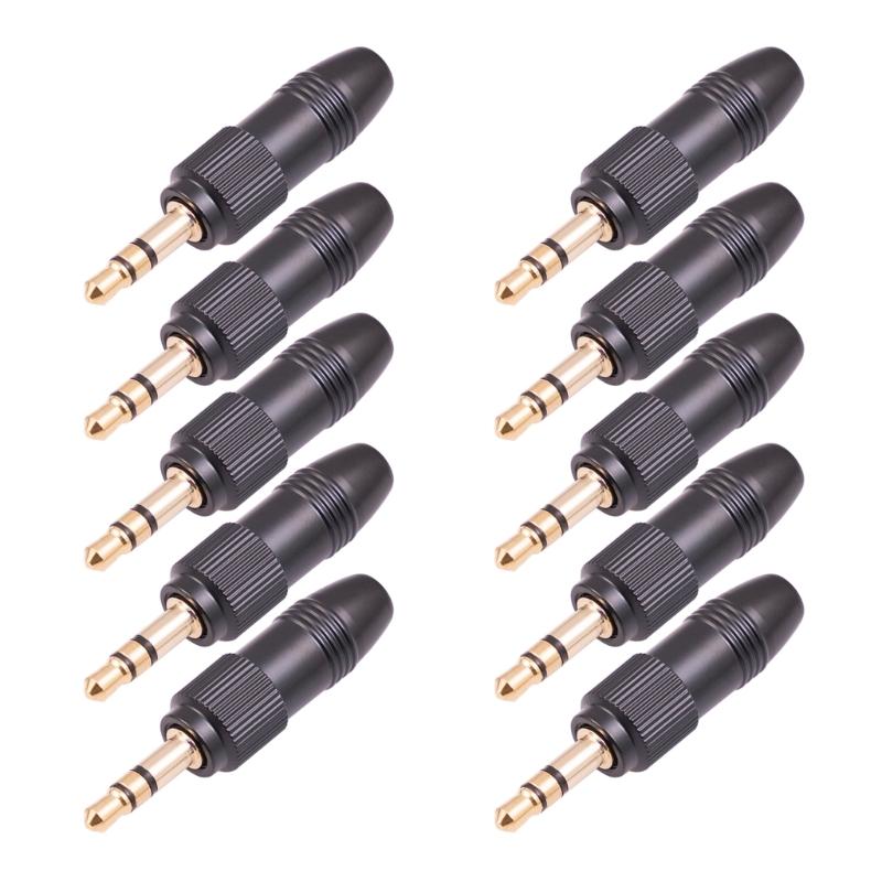 Connecteur Audio à Blocage par Vis Stéréo 3,5 mm 1/8" Noir pour Adaptateur de Prise de Rechange de Microphone Sennheiser