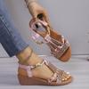 Summer Flat Rhinestone Fish Mouth Sandals Women's Plus Size Women's Shoes