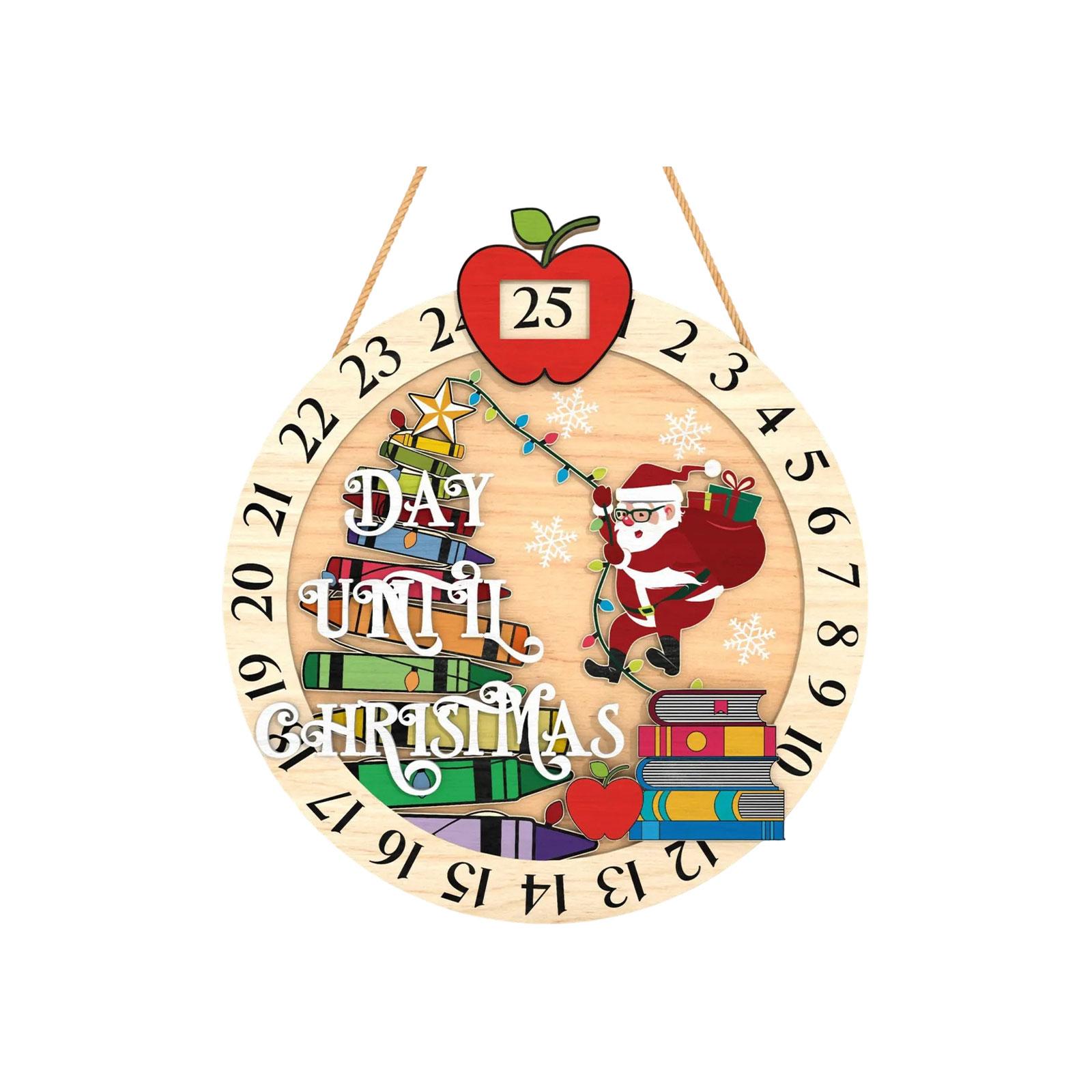 

Home Daily Use Wooden Craft - Christmas Countdown Decorative Ornament & Calendar One Size