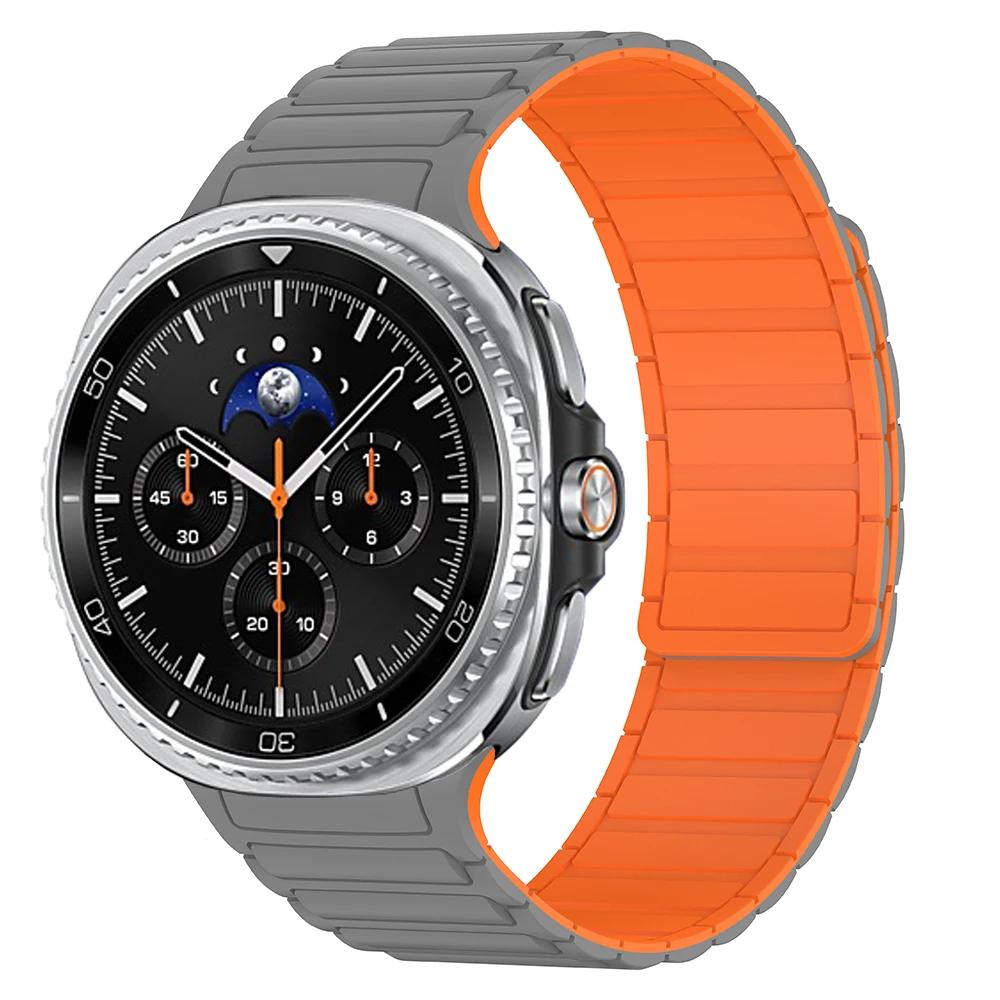 For Samsung Galaxy Watch Band 8 Classic 46mm No Gaps Magnetic Strap for Galaxy Watch 8 40mm 44mm Sport Silicone Wristband Correa