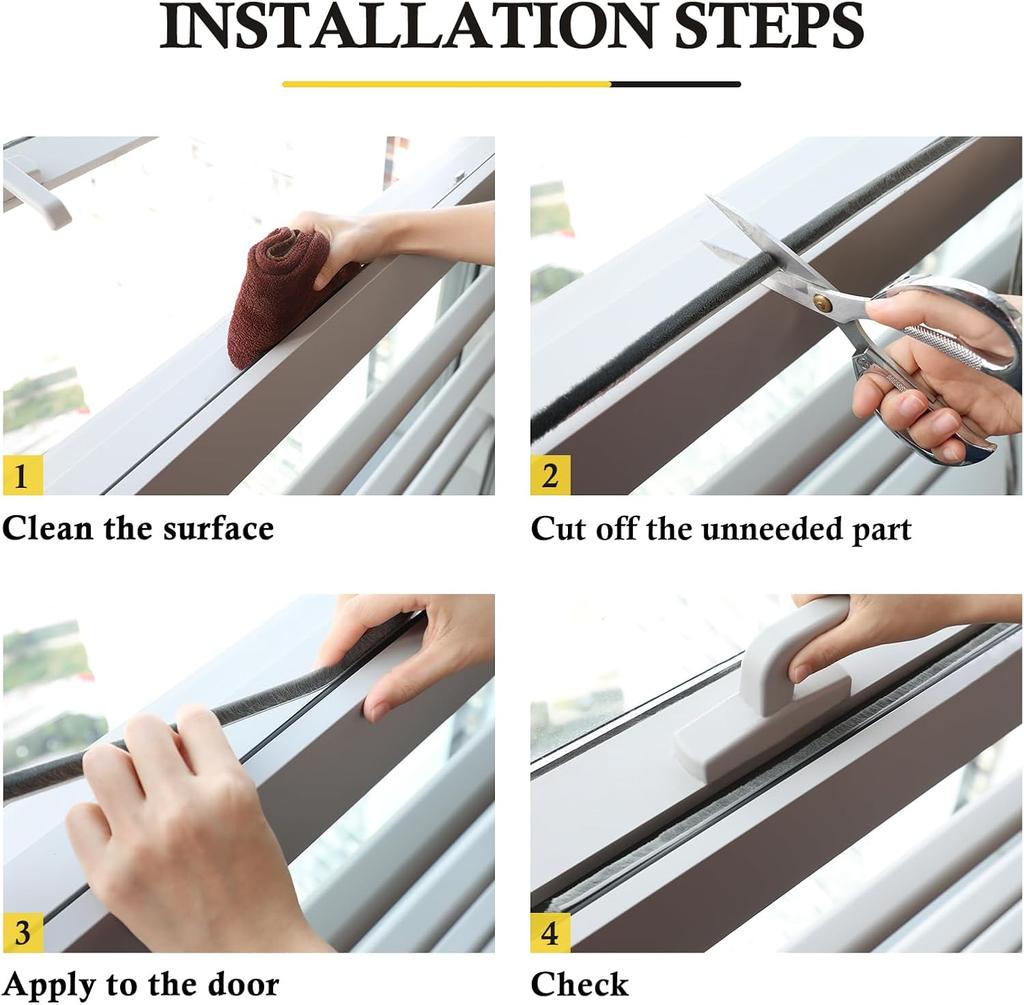 3/2/1Pcs 5M Self-Adhesive Soundproofing Weather Stripping Window Brush Seal Strip Noise Blocker for Windows and Doors Frame Wind