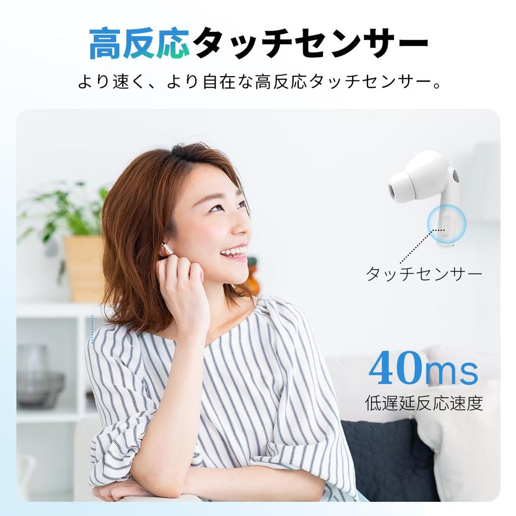 SOPPY Wireless Bluetooth Latest Noise Battery Level AAC Compatible with White Earbuds, 5.4, Multi-Function Touchscreen, Hi-Fi Cancelling, ANC/ENC,