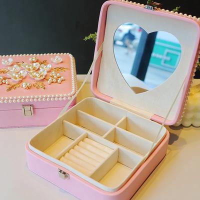 Flower Jewelry Box European Style Large Capacity Storage for Rings Earrings Necklaces Wedding Elegant