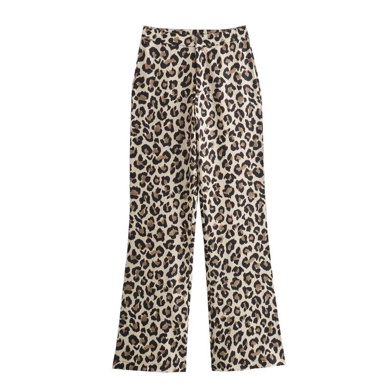 

Fashion Spring Female Animal Leopard Print Print Casual Shirt Tops High Waist Pants 2183044 051 Long pants L