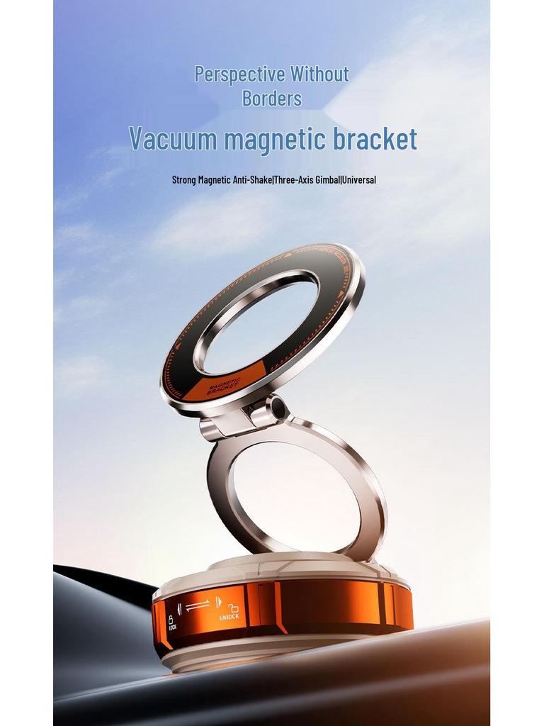 Portable Magnetic Car Phone Holder: Foldable Metal Rotating Mount for Navigation