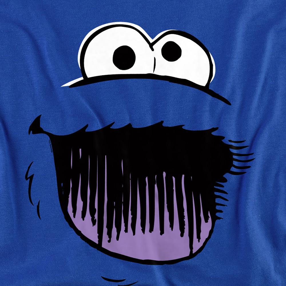 Sesame Street Unisex Adult Cookie Monster Sketch Face Long-Sleeved T-Shirt