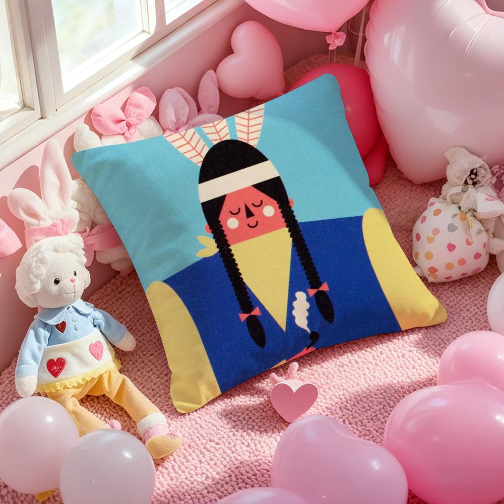 

Illustration by D-Dawid R-yski Pillow Case Soft Plush Fabric Double-Sided Printed Cushion Cover Warm Winter Sofa Pillow Case 30cmx30cm