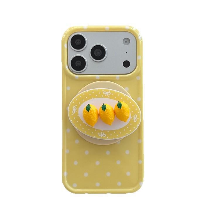 3D Lemon Peach Magnetic Stand Case for iPhone 17/16 Pro Max/15 Pro