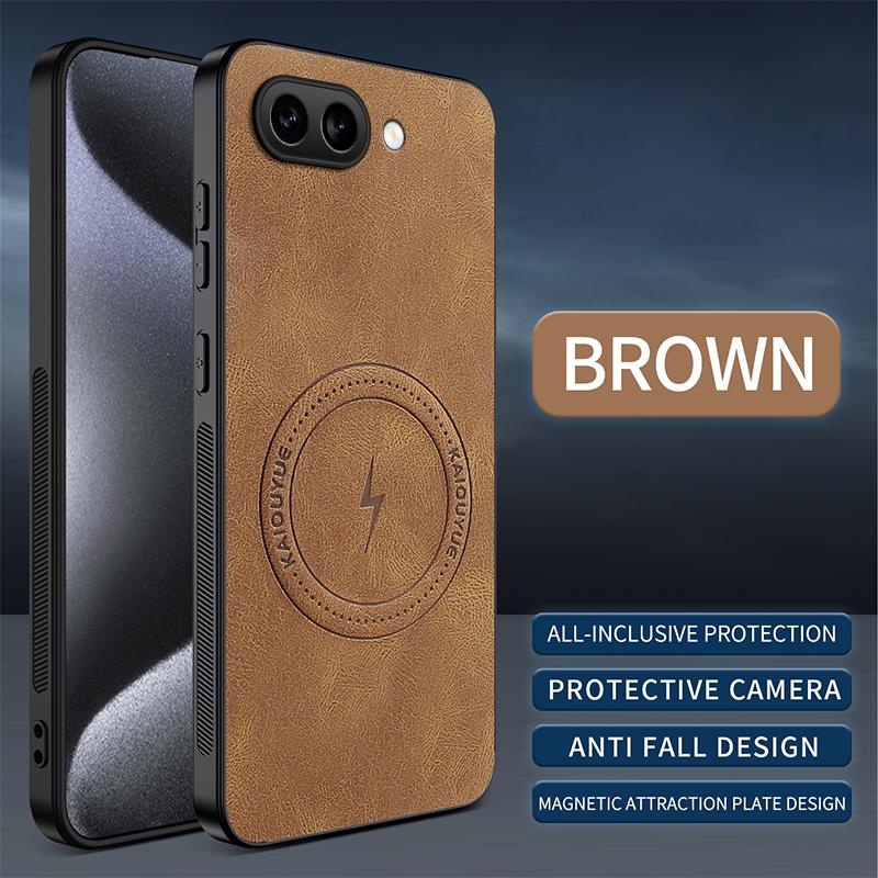 For Google Pixel 9A New Leather Matte Frosted Magnetic Phone Case For Google Pixel 9A Shockproof Bumper Soft Cover Pixel 9A Case