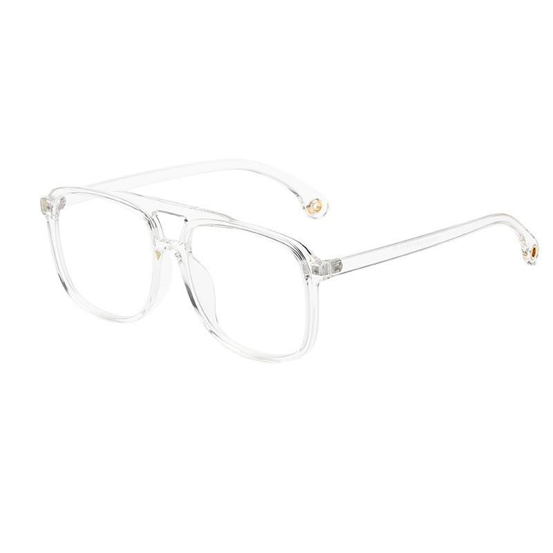 Large Frame Tr90 Myopia Glasses Frame, Men'S And Women'S Double-Beam Flat Glasses, Computer Radiation Anti-Blue Light Glasses Frame, High Quality