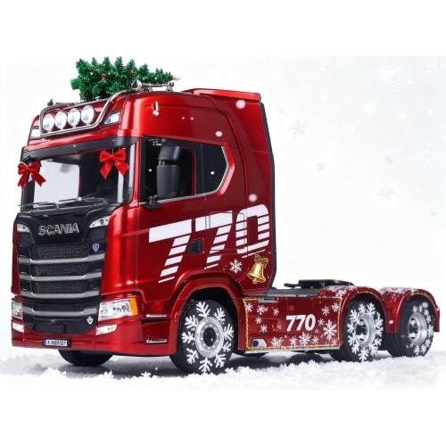 Wheelfun Huina 770S Plastic 1/18 Scale RC Tractor Truck Complete Model RTR 7.4V Battery Radio 19-Channel Lights and Sound Effects Remote Control Lorry
