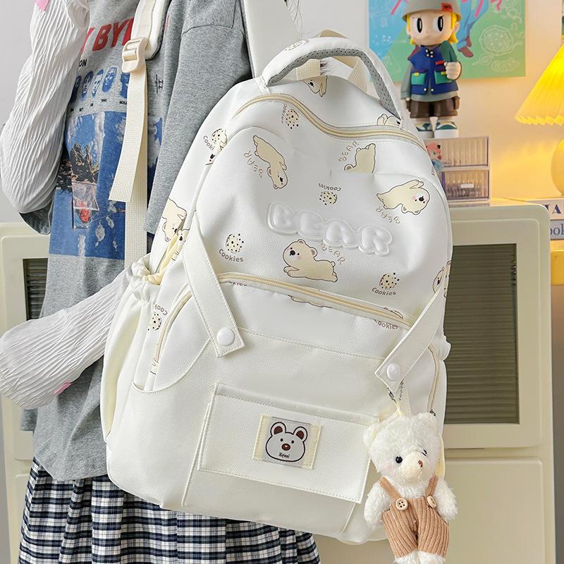 Schoolbag new large-capacity middle school student schoolbag female cute ins niche travel backpack waterproof printing going out backpack
