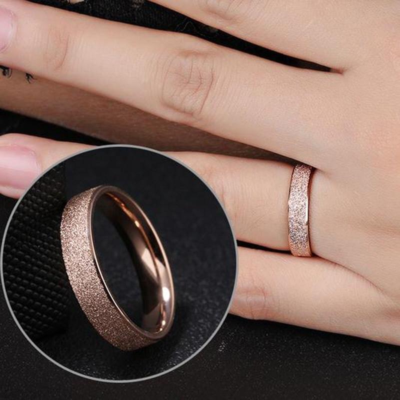 Scrub Finger Jewelry Titanium Steel Rings for Women Engagement Wedding Band Ring
