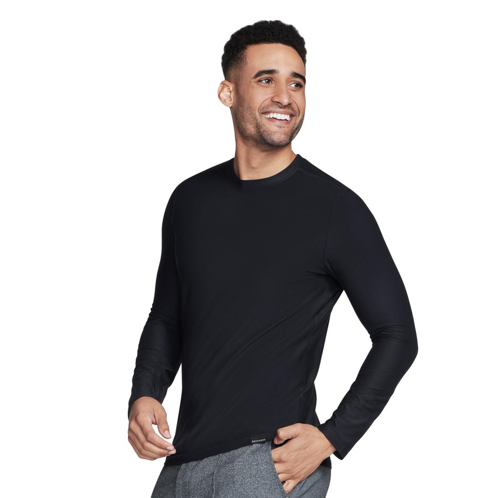 Skechers GoDri All Day Long Sleeve, Mens black Longsleeve