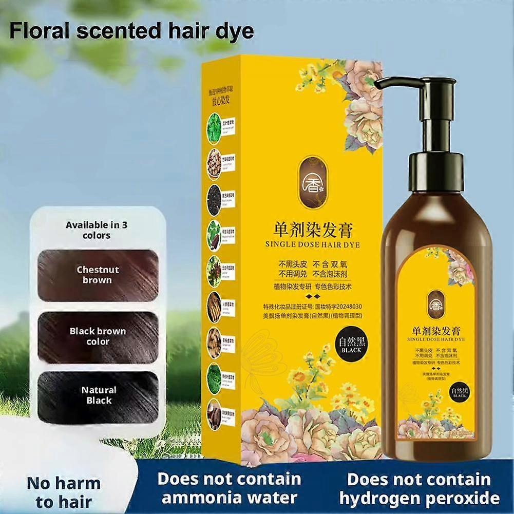 Tintura Naturale per Capelli a Base Vegetale 300ml Tintura a Bolle Floreale, Senza Perossido e Ammoniaca