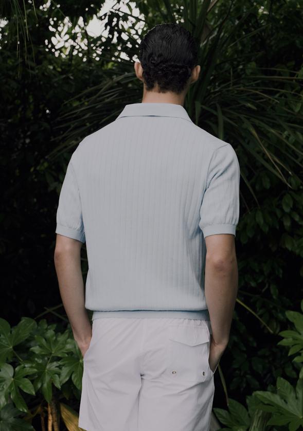 SAVAGE Half Polo Knit - Sky Blue