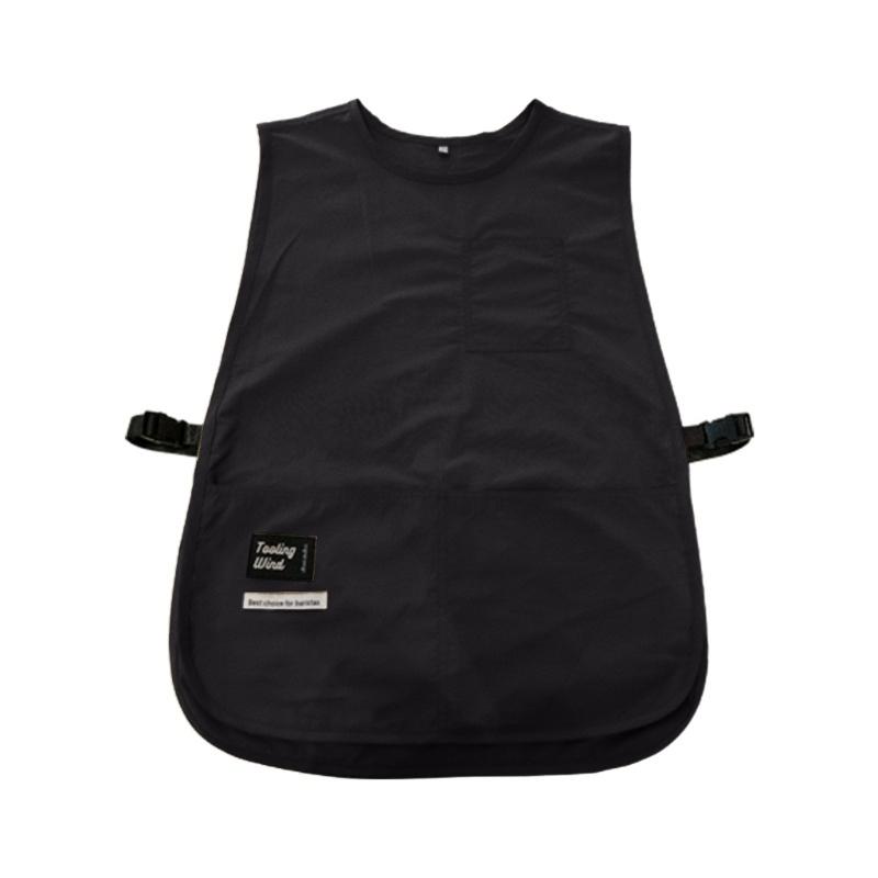 Apron Waterproof Antifoulings Solid Colored Nylon Vest Style Sleeveless Apron чёрный