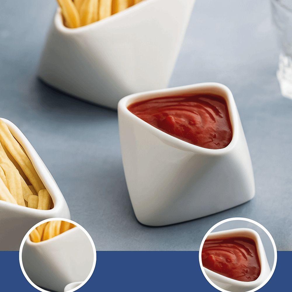 2pcs Ceramic Dessert Bowl Creative Snack Dish Kitchen Organizer Seasoning Bowl  Restaurant