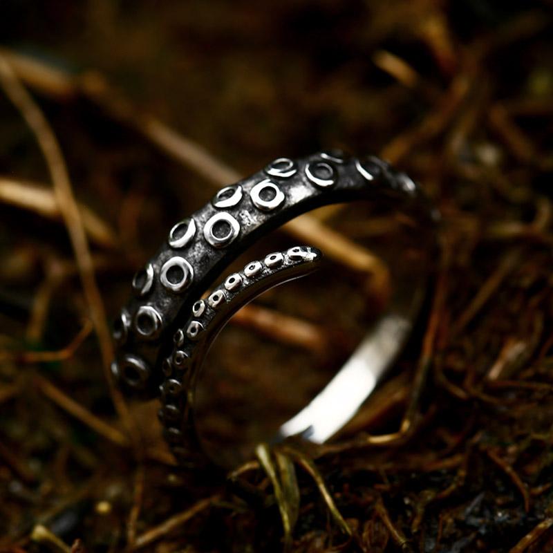 BEIER Edelstahl Antik Mode Herrenringe Totenkopf Oktopus Edelstein Tier Retro Punk Gothic Biker Schmuck Großhandel