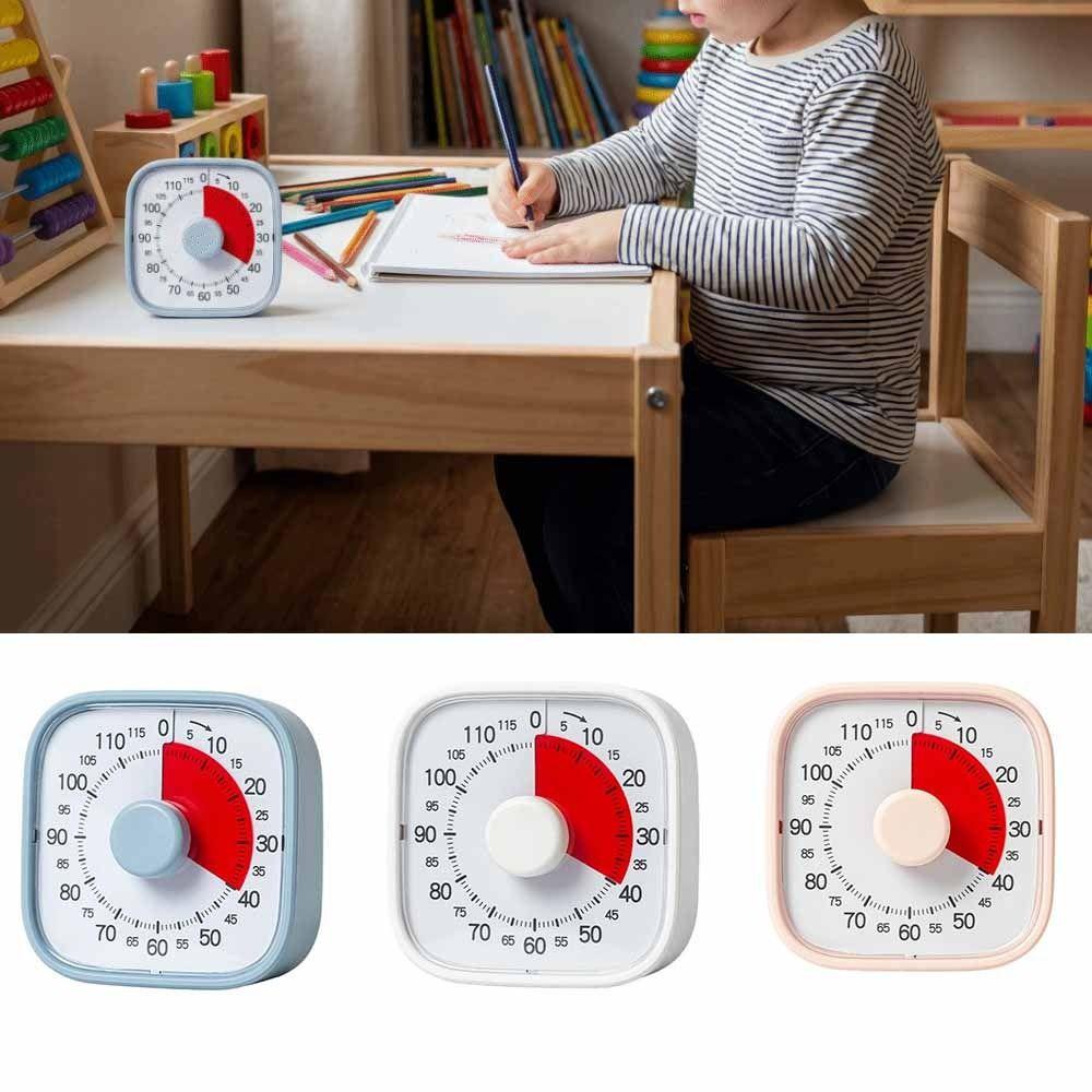 120 Minutes Visual Timer Silent Operation Self-Discipline Countdown Alarm Clock Portable Multifunctional Kitchen Timer
