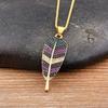 Nidin 6 Styles Irregular Patterns Elegant Feather Pendant Gold Plated Chain Necklaces For Women Accessories Bohemia Jewelry Gift
