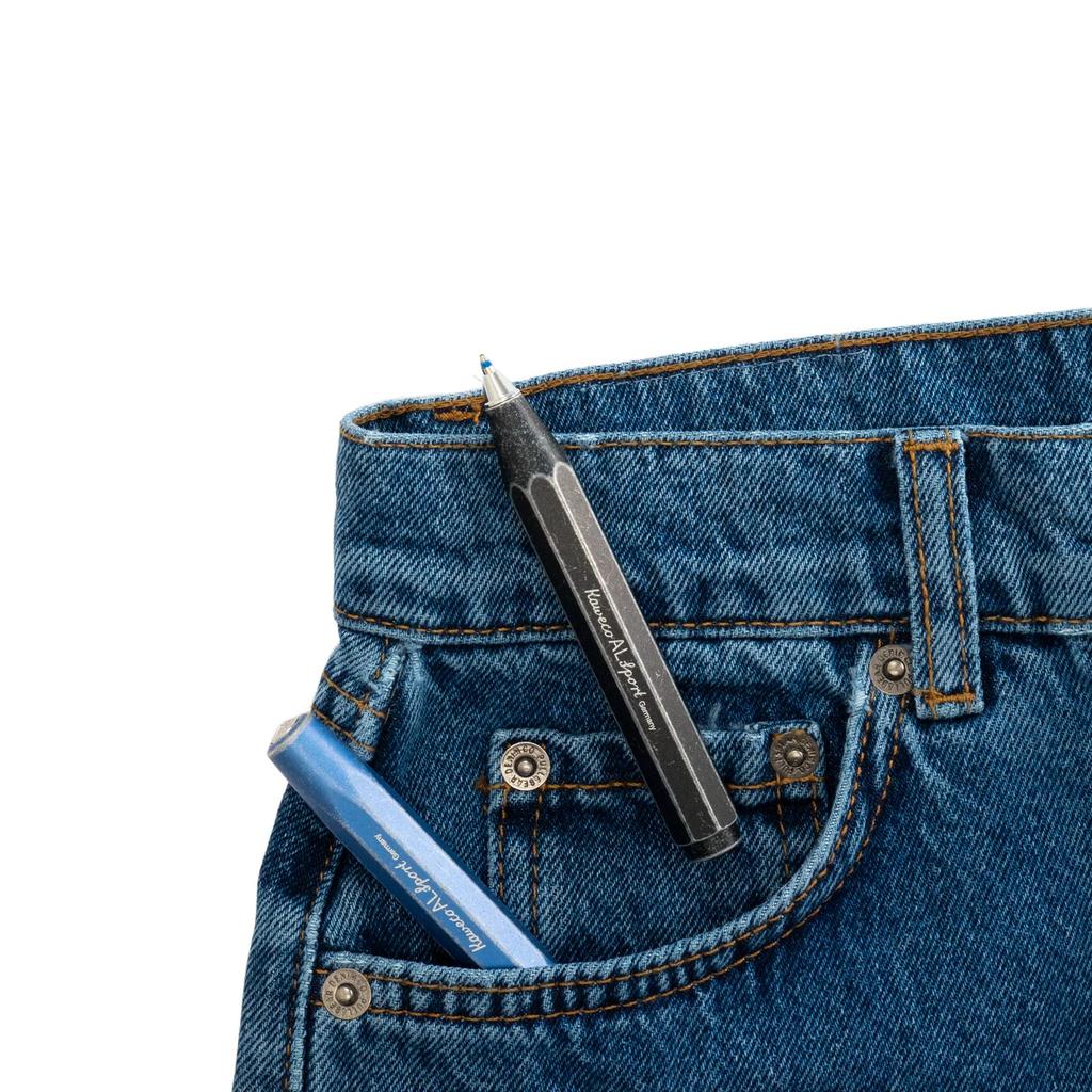 Kaweco Ballpoint Al Sport Stonewash Officially Imported Water-Based Pen, Blue, ALRB-SL,