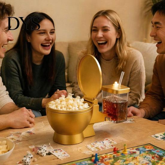 Unique Gift for Food Lovers Toilet Shaped Ramen Bowl Set, Built-in Drink Cup And Straw Fun Game Night Tableware Design, Novelty Bowl, Instant Noodles