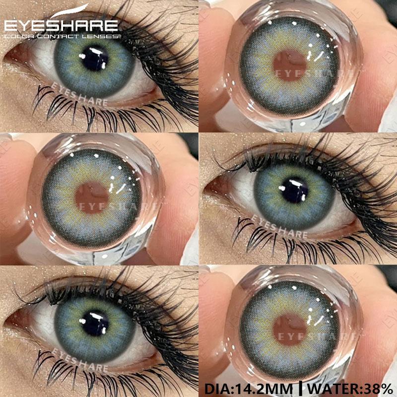 Natural Color Contact Lenses 2Pcs Colorful Makeup Black Eyes Contact Blue Beauty Pupils Yearly Cosmetic Gray Lenses