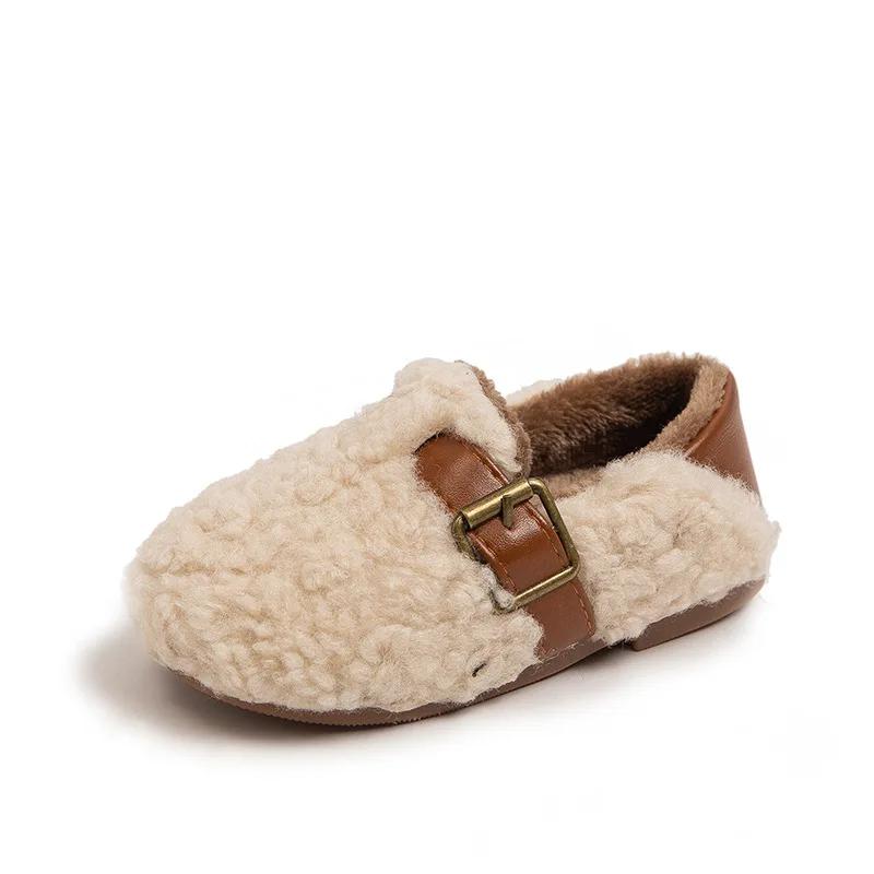 Children's Plush Shoes Winter New Soft Sole Lightweight and Warm Baby Walking Shoes for Boys and Girls Cotton Shoes  Boys