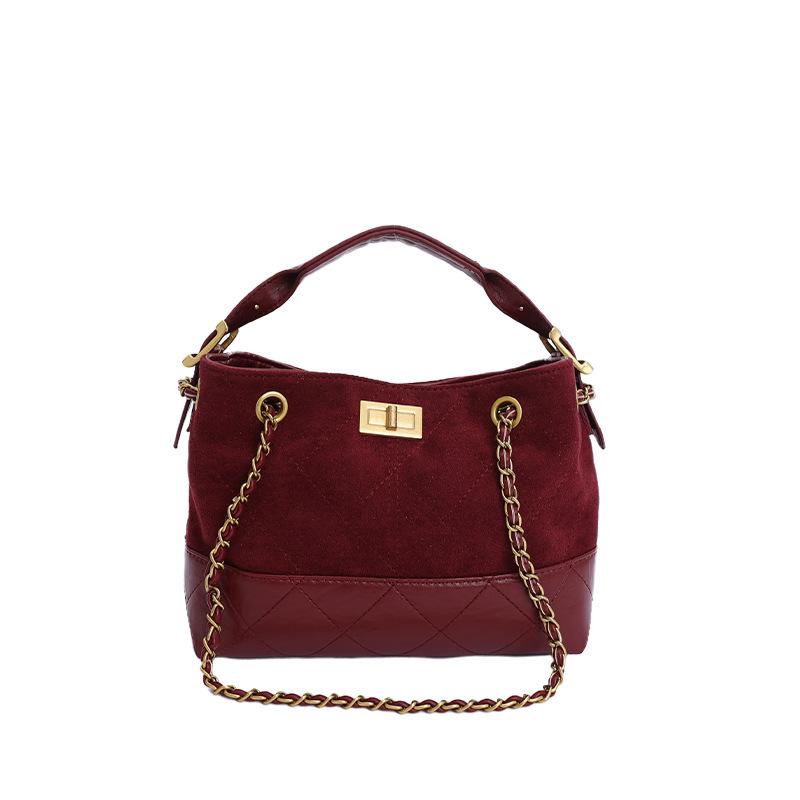 

Женская стеганая сумка-подмышка в стиле ретро 2025 года с цветными блоками - Универсальная сумка высокого класса для ношения на плече и через плечо 23x8x18 cm