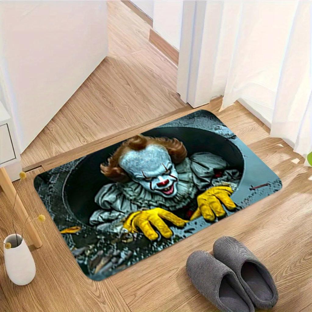 Halloween Carpet Horror Clown Floor Mat Outdoor Carpet Welcome Mat Soft Door Mat Rug Live Room Home Decoration