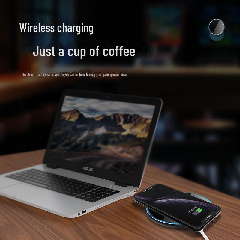 Cargador Inalámbrico Rápido ESSAGER Mirror 15W para Escritorio - Compatible con Dispositivos Apple y Huawei