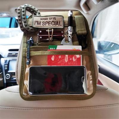 Cuscino per sedile posteriore tattico per auto, copri poggiatesta, borsa portaoggetti MOLLE, custodia organizer, accessori per caccia all'aperto, protezione per sedile