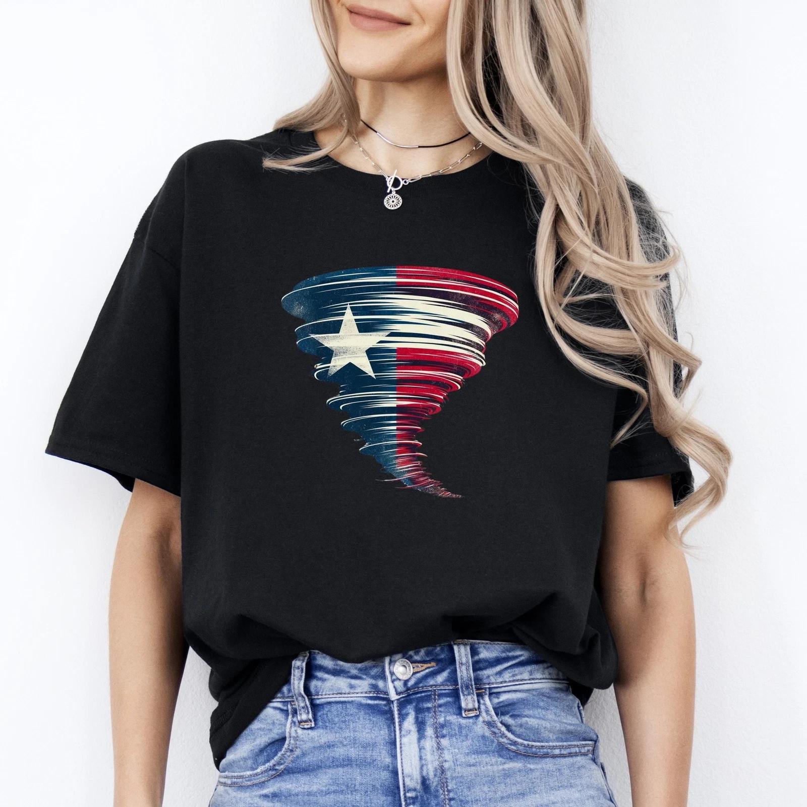 Texas Tornado T-Shirt gift America Texas flag Tornado Unisex tee Black Navy Dark 2XL