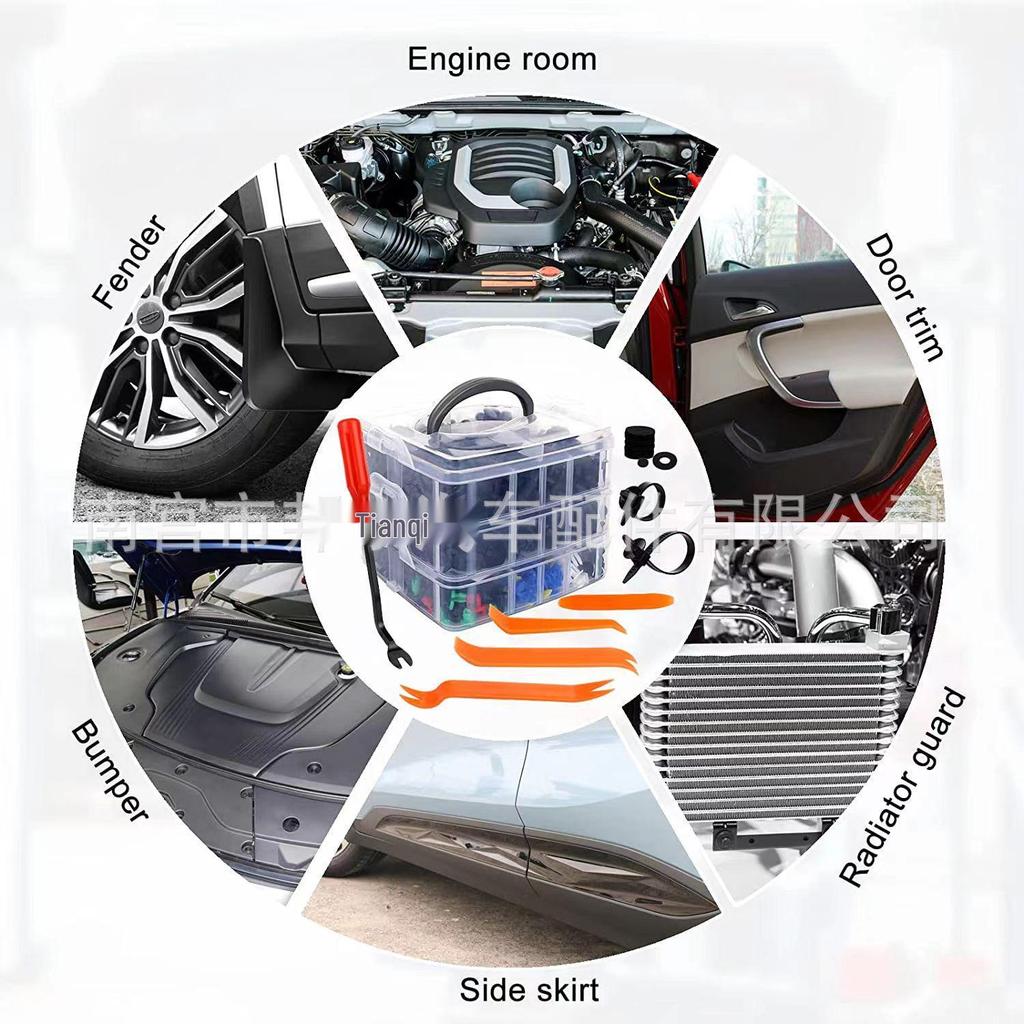 835PCS Car Bumper Fender Liner Plastic Screw Expansion Rivet Set