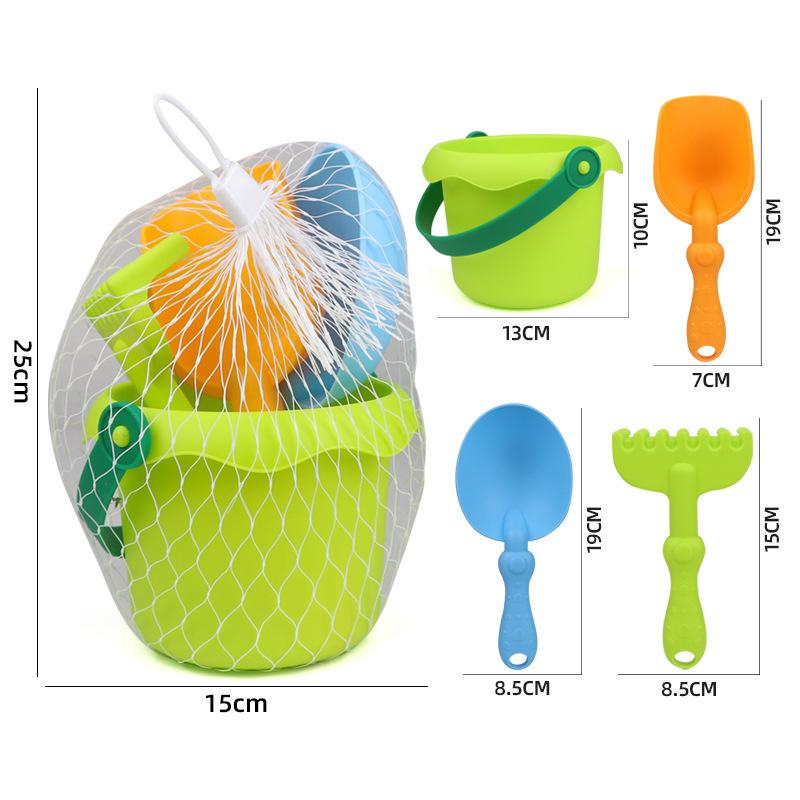 4Pcsset Beach Toy Set For Kids Soft Rubber Play Sand Tools Sand Bucket Beach Shovel Toys Summer Children Playing With Sand Toys