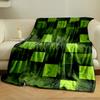Green Geometric Texture for All Seasons Blanket Lunch Break Throw Gift