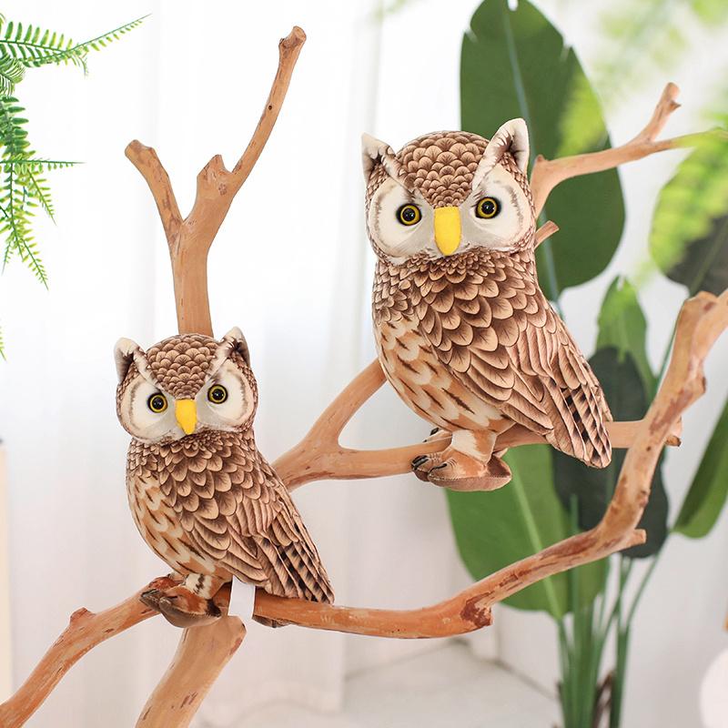 20/25/30cm Simulation Owl Plush Toys Soft Stuffed Lifelike Owl Doll Pretty Desktop Pets Funny Children Performance Game Props