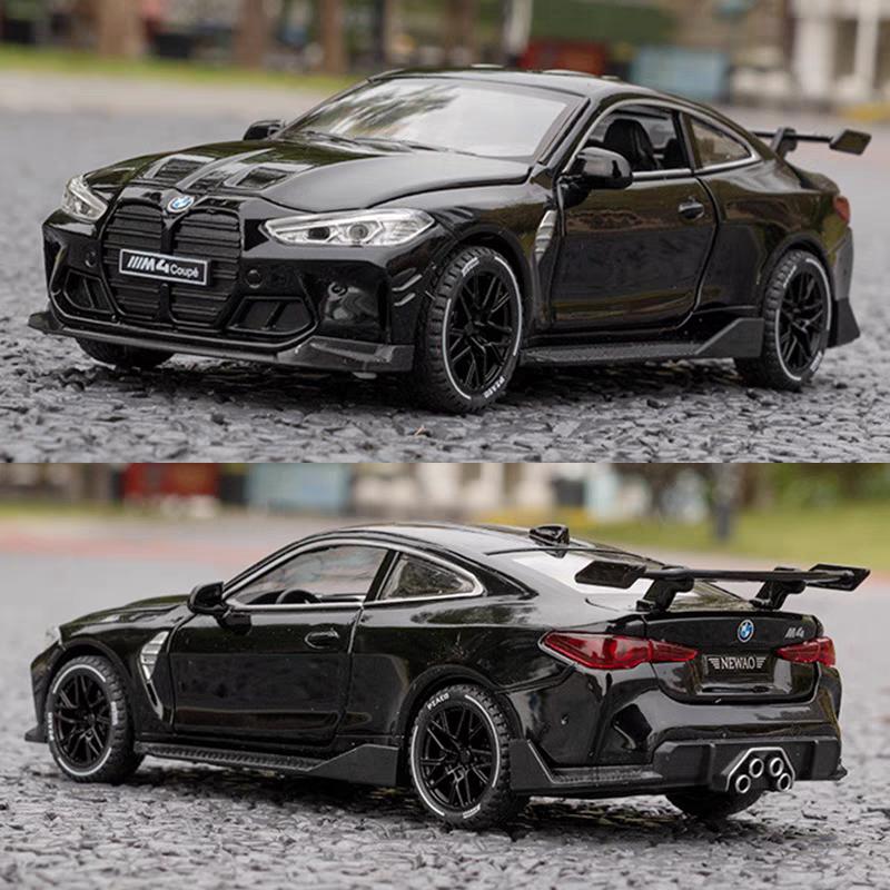 BMW M4 Coupe M Power Simulation Diecast & Toy Vehicles Sounds & Light Pull Back Car 1:32 Alloy Model Birthday Gifts