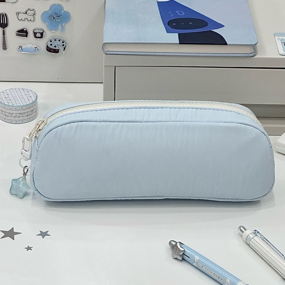 Soft Touch Pencil Case Portable Pen Pouch Simple Stationery Organizer  Back To School