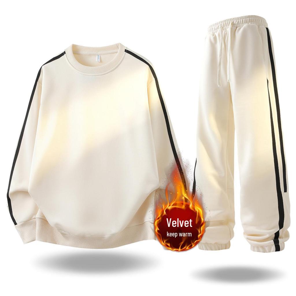Men's Trendy Loose Fit Autumn Sweatshirt & Pants Two-Piece Set - Casual Long Sleeve Matching Outfit