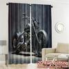Flat Printing Curtains Without Rod Darksteel Rider Chic Window Curtain Versatile Fabric Decorations Home Set Of 2 Made Polyester Washable